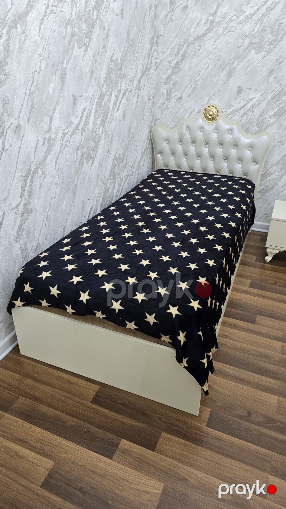 Pled-örtük DT004, 150x220 sm, birnəfərlik, bambuk, qara — Mallar, Bakı (2)