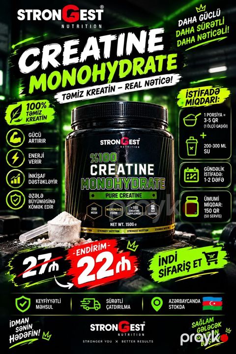 Kreatin Çəki: 100 - 200 g, Yeni — Masazır