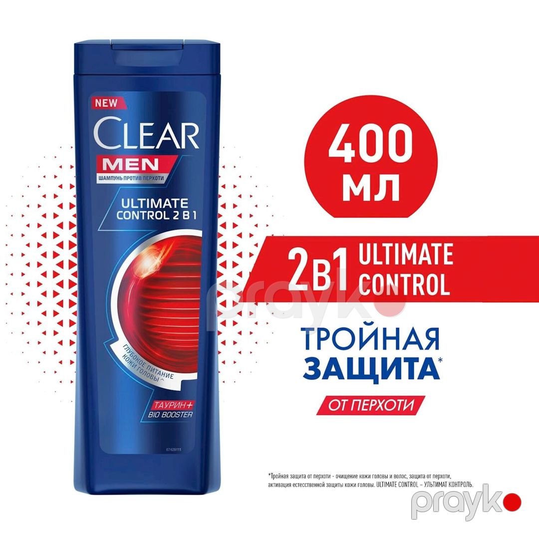 Şampun Clear Men 2-i 1-də Ultimate Control kəpəyə qarşı, 400 ml — Mallar, Bakı (2)