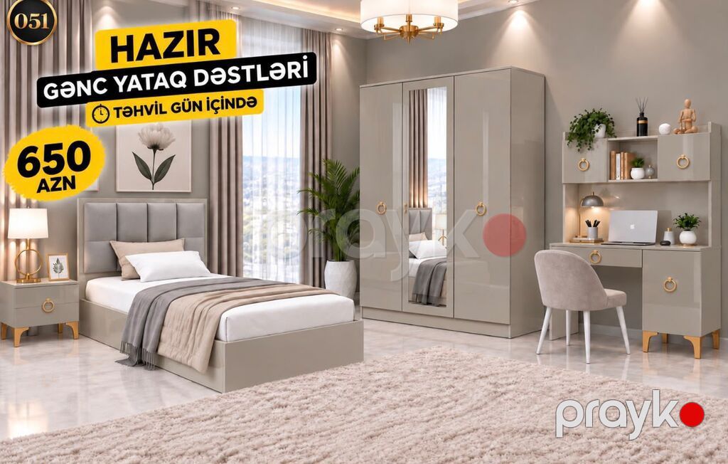 Hazır Gənc Yataq Dəstləri – 650 AZN Komplektin tərkibi: - Tək — Uşaq mebeli dəstləri, Digah (6)