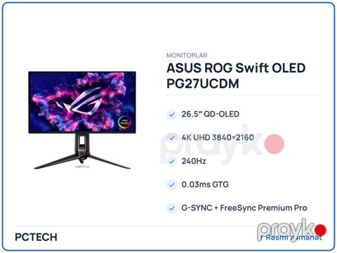 Gaming monitor ASUS ROG Swift OLED PG27UCDM 90LM0B30-B01971 — Bakı