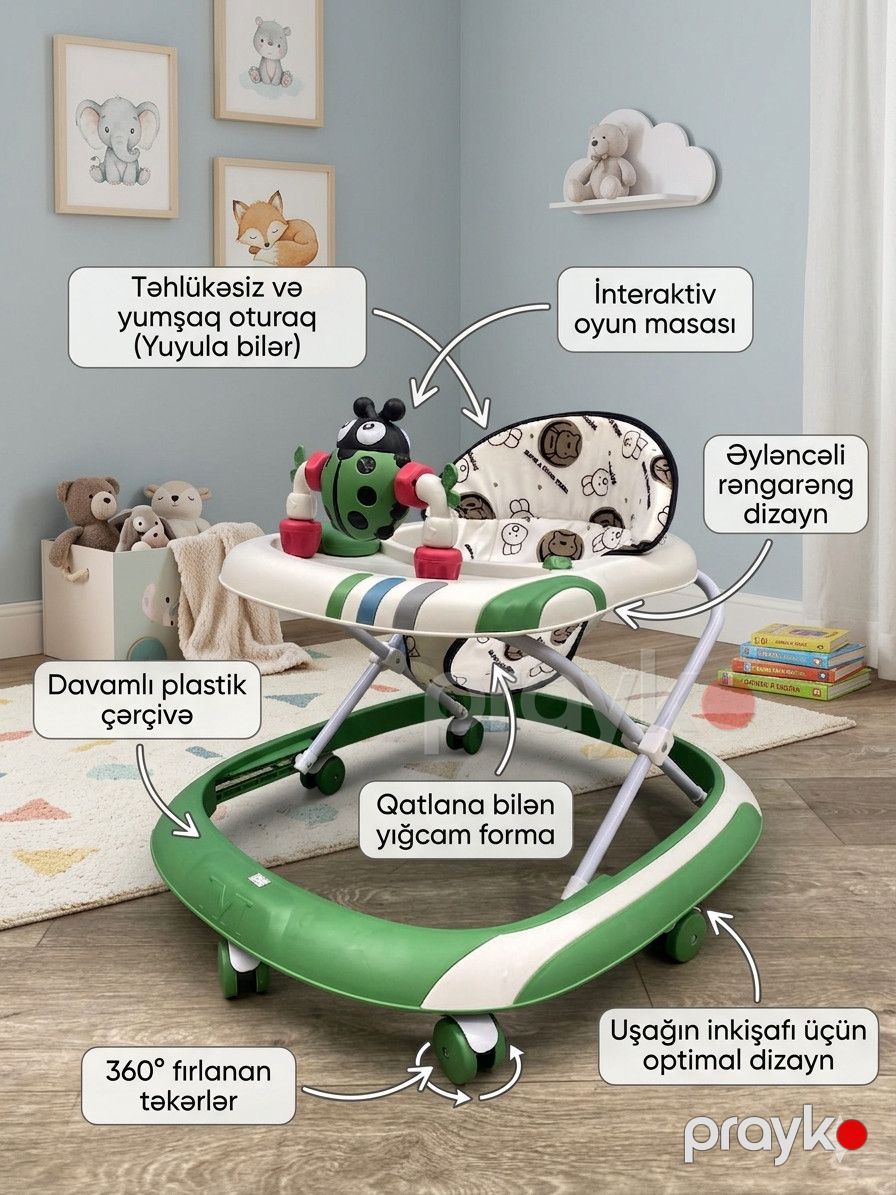 Uşaq yerimə arabası, 810C, yaşıl — Mallar, Bakı (2)