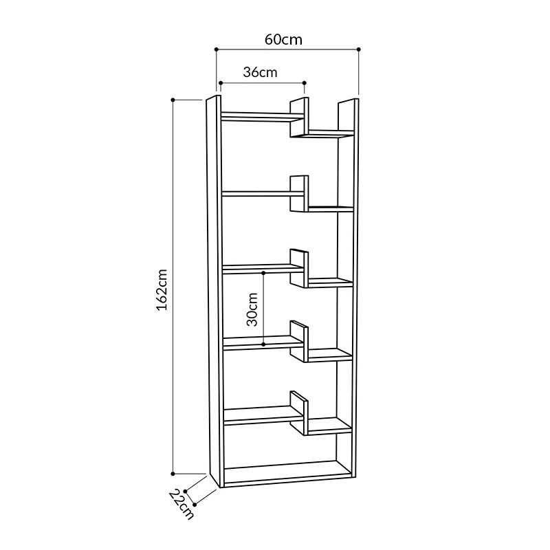 Stellaj Letta 3563, Ldsp, ağ, 162x22x61 sm — Mallar, Bakı (2)