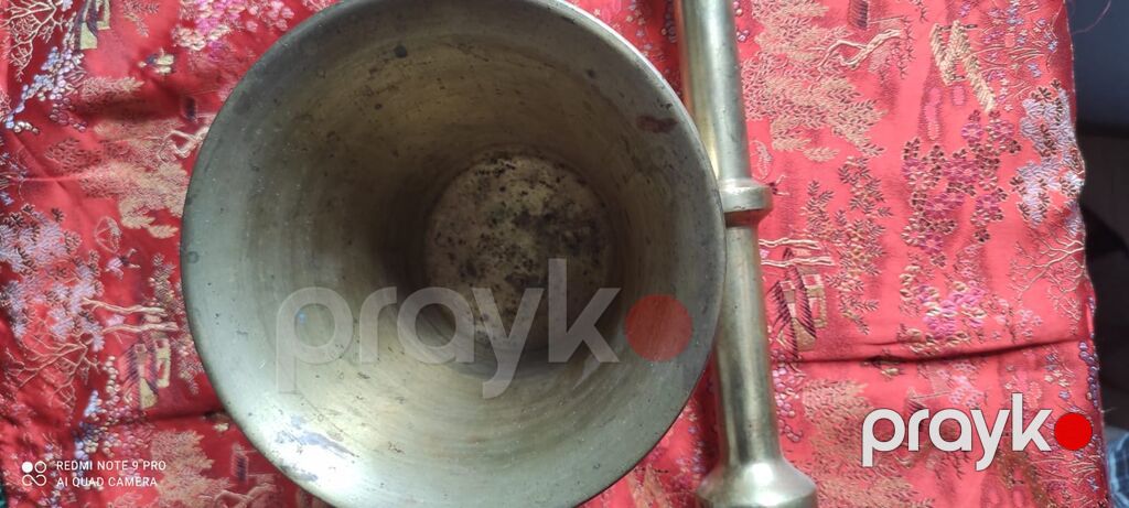 Ağır pirinç dibək və həvəng dəsti 5kq 500qr latundan qədimi — Qablar və mətbəx əşyaları, Bakı (4)