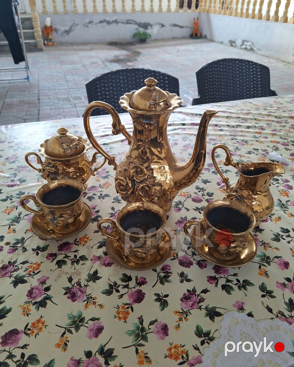 Qəhvə dəsti, rəng - Bej, Keramika, Hisar, 6 nəfərlik, Azərbaycan — Süfrə qabı, Gəncə (2)