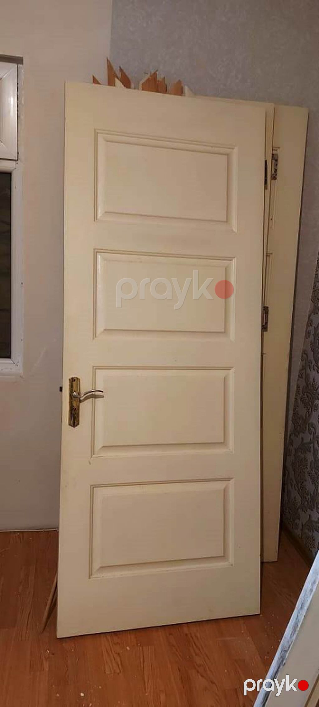 3 ədəd otaq qapısı - Model: 4 panelli, açıq krem rəng - Komplekt — Pəncərələr, qapılar, balkonlar, Bakı (6)