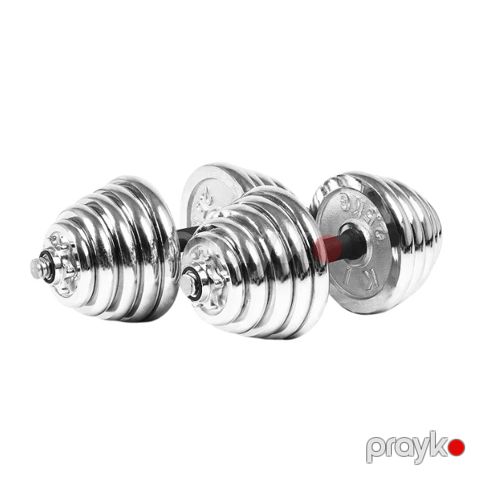 Qantel dəsti Gymnic 020036, xrom, sürüşməyən tutacaqlı, 2x25 kq — Bakı