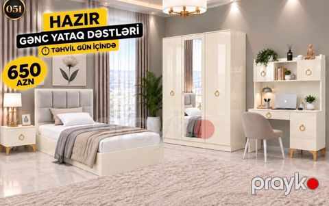 Gənc yataq dəsti – hazır model Tərkibi: - 1 nəfərlik çarpayı (yumşaq — Bakı