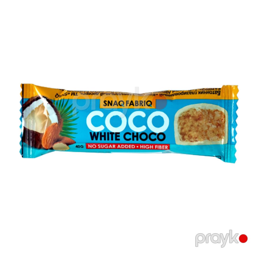 Şəkərsiz proteinli baton Snaq Fabriq Coco White, 40 q x 30 əd — Mallar, Bakı (2)