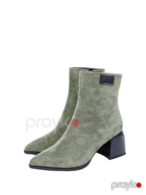 Qadınlar üçün qısa botlar M-1002-3, yaşıl, zamşa, ölçü 38 — Bakı