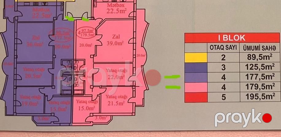 4 otaqlı mənzil, 179.5 m², Natiq Əliyev küçəsi — Mənzil, Bakı (2)