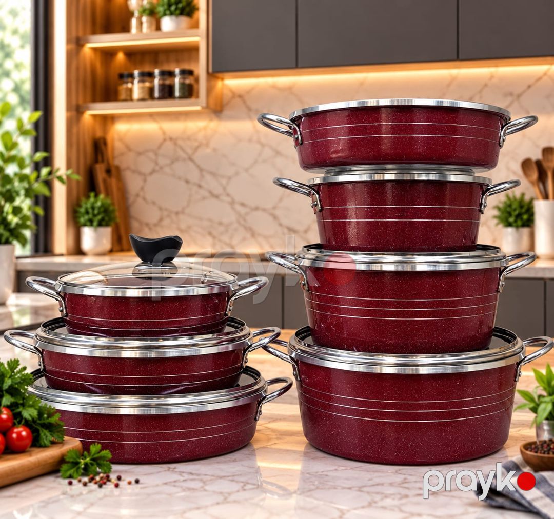 Qab-qacaq dəsti Blacker, qranit, qırmızı, 13 parça — Mallar, Bakı (2)