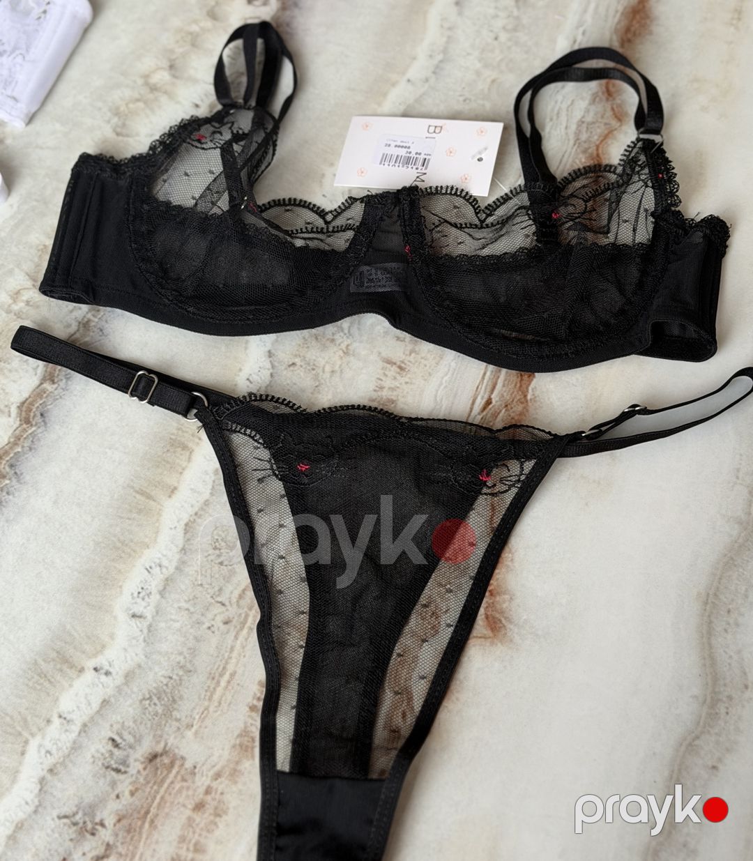 Qadın alt paltarı dəsti 02-00003 80B Qara Elastan/Poliamid — Mallar, Bakı (2)