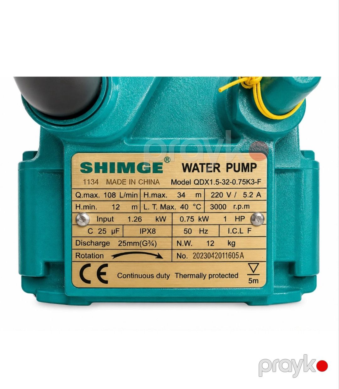 Salınan nasos Shimge QDX1.5-32-0.75K3-F, 750 Vt — Mallar, Bakı (2)