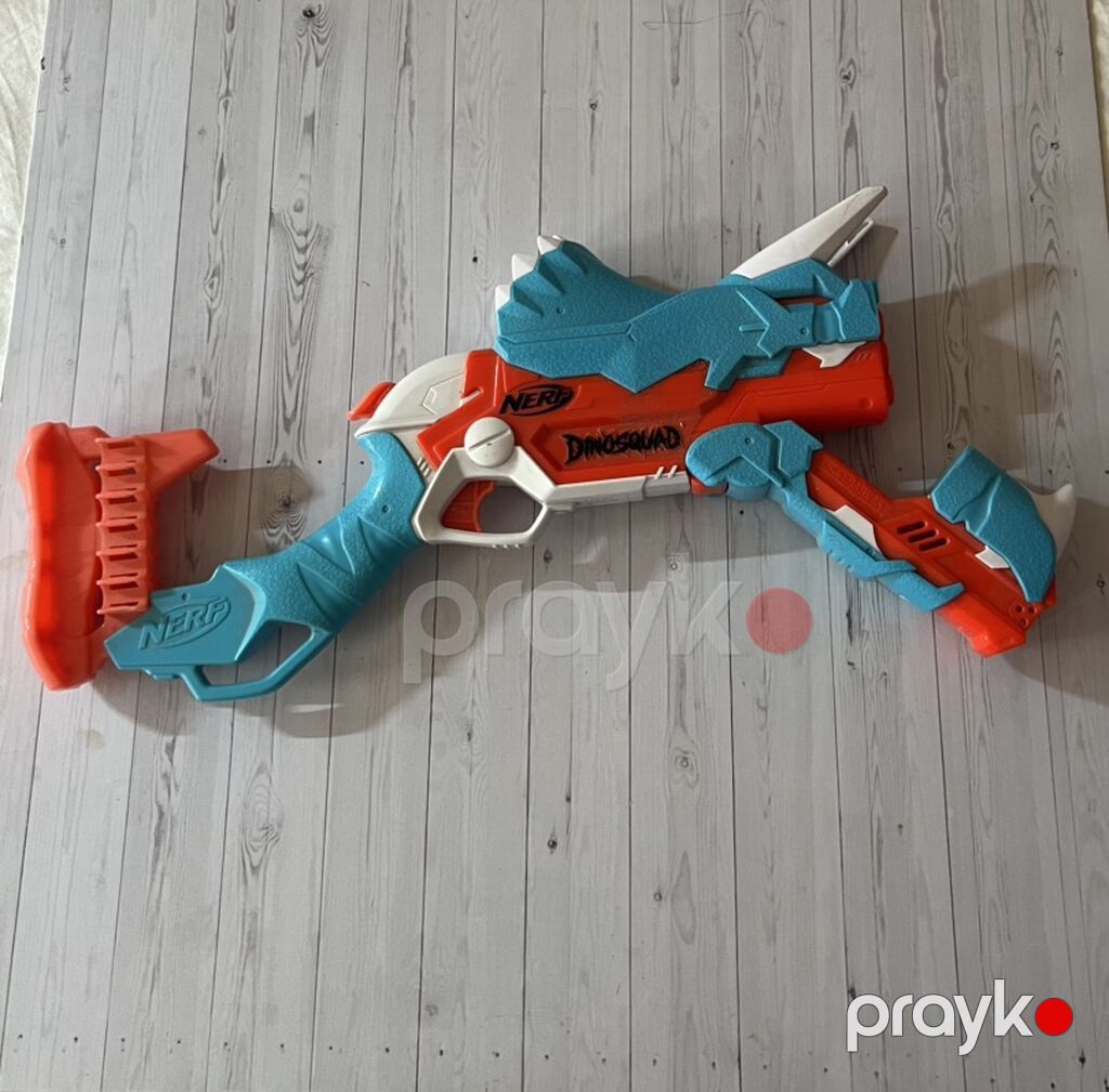 Nerf DinoSquad (Tricera‑Blast) köpük ox atan blaster - Dinozavr — Oyuncaq silahları, Bakı (3)