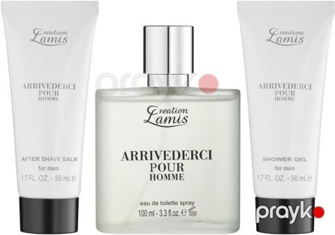 Creation Lamis Arrivederci Pour Homme kişilər üçün ətir dəsti (duş geli 50 ml + təraş sonrası balzam 50 ml + tualet suyu 100 ml) — Bakı