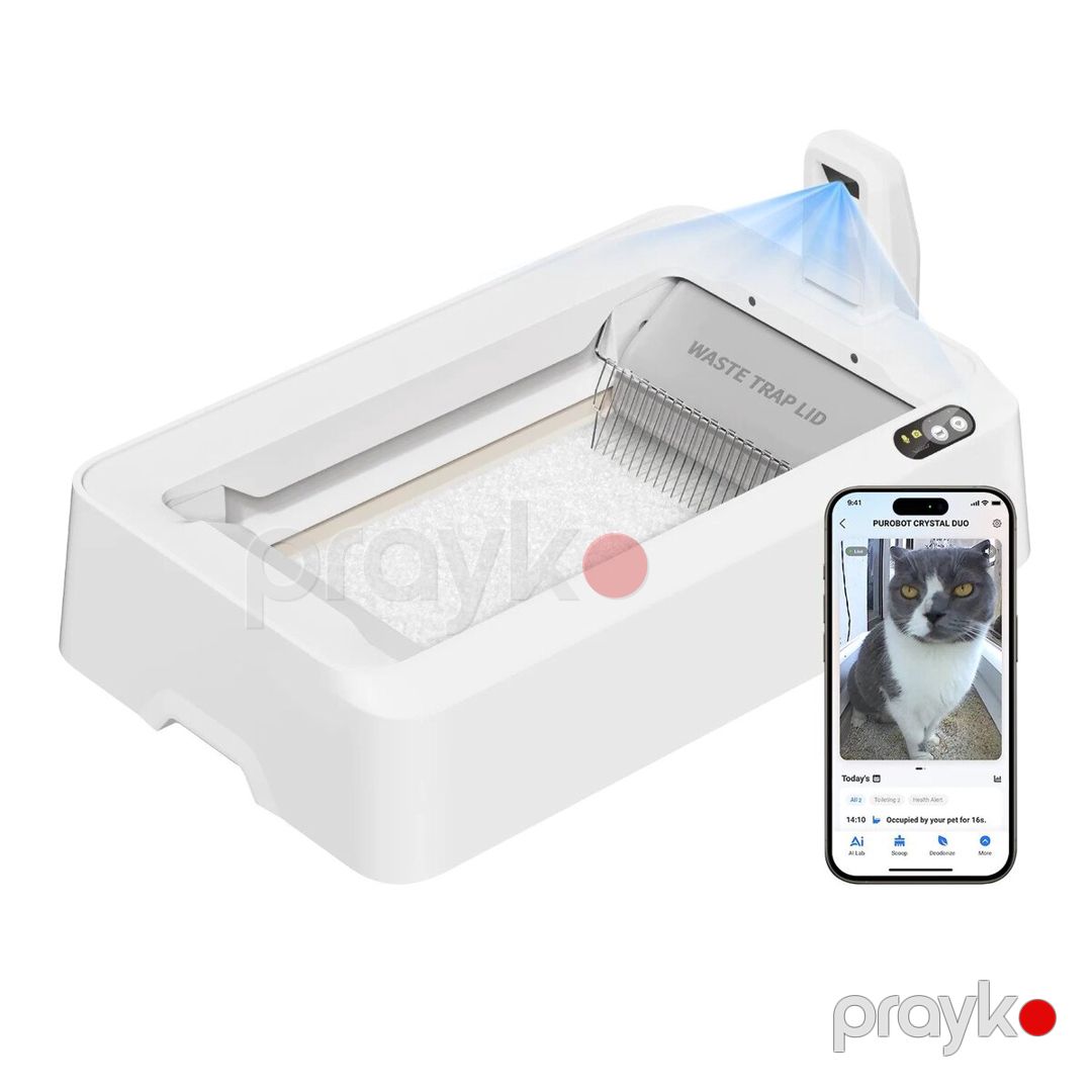 Petkit Purobot Crystal Duo With Camera (P9905) – Ağıllı Özünü Təmizləyən Pişik Tualeti — Heyvan malları, Bakı (4)