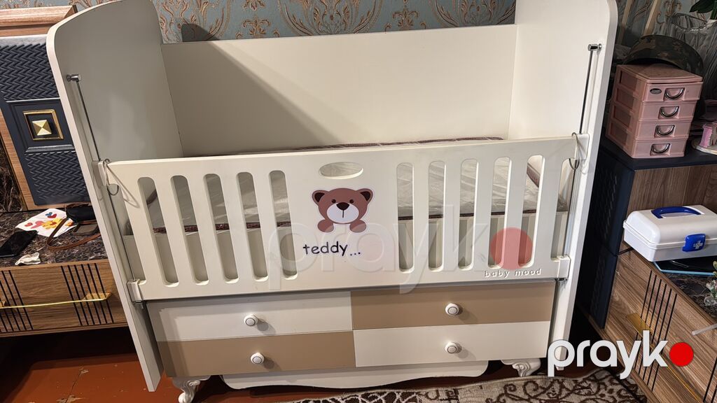 Uşaq beşiyi – Baby Mood “Teddy” modeli - Rəng: krem/ağ və bej tonları — Bəşikləri, Bakı (4)