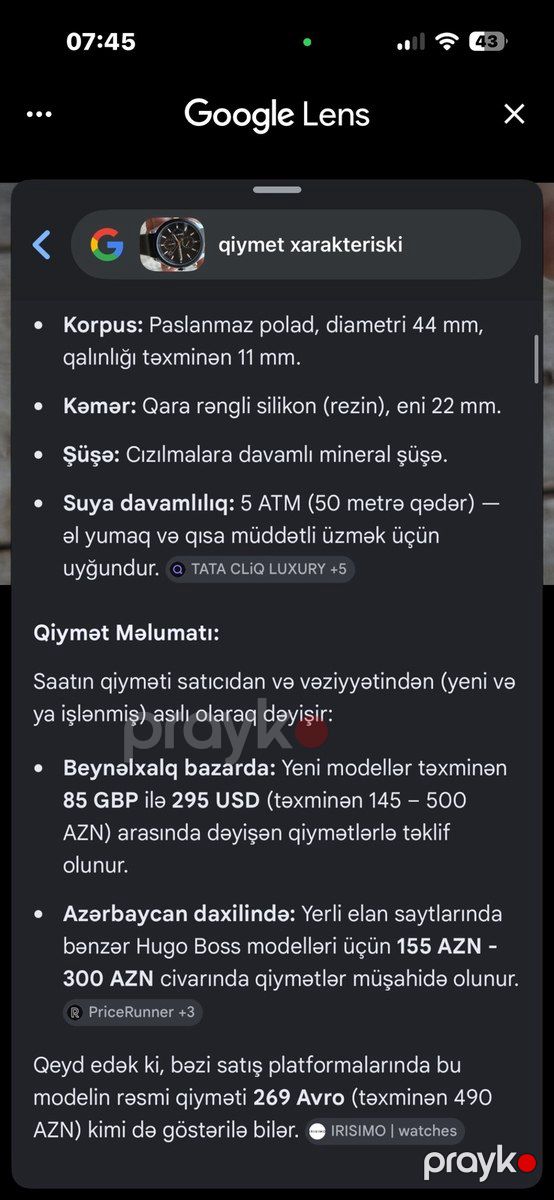 Hugo Boss qol saatı — Şəxsi əşyalar, Astara (8)