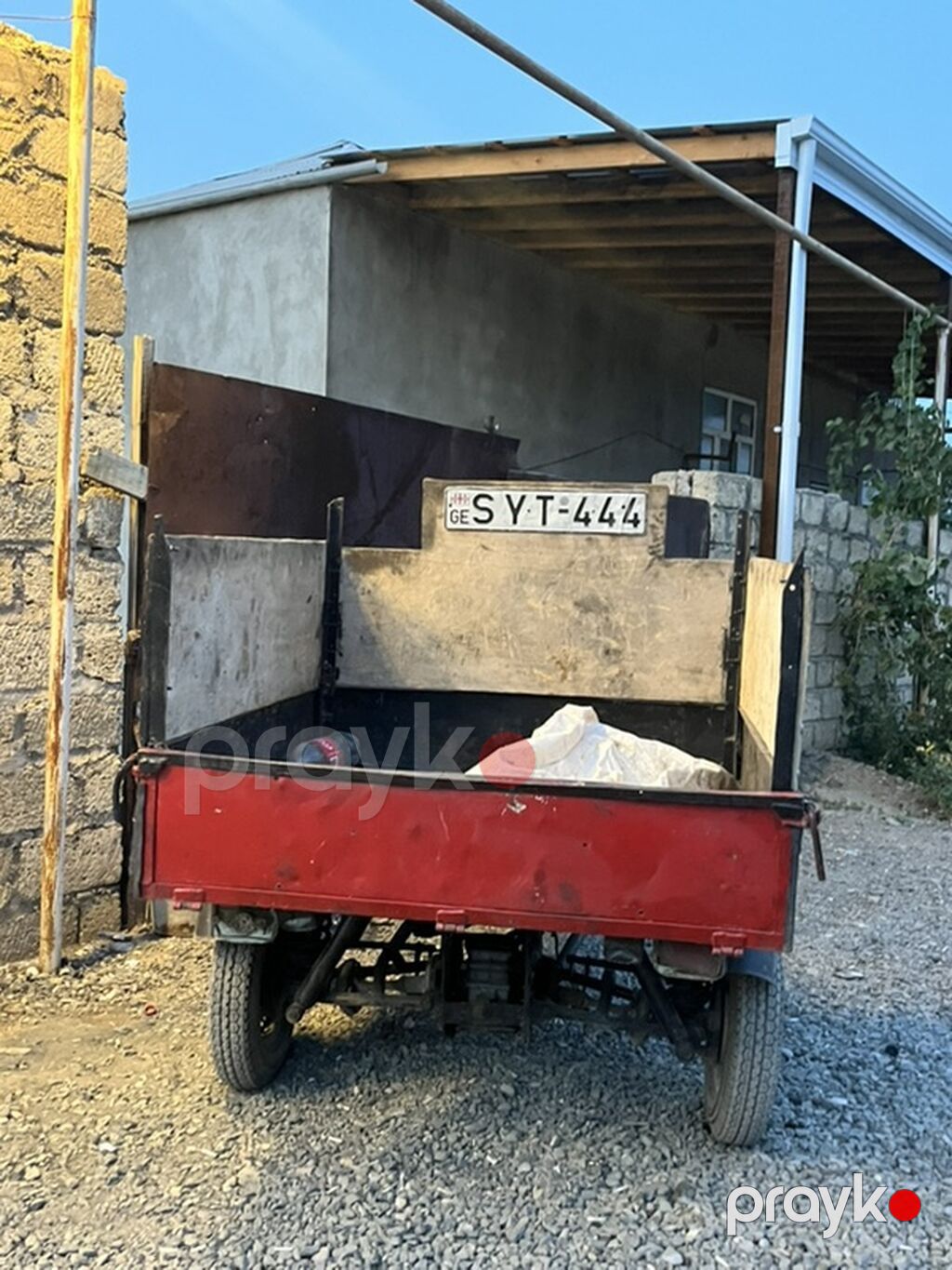 Yük daşımaq üçün üçtəkərli motoaraba - Konstruksiya: Öndə motosiklet — Yük maşınları, Gəncə (2)
