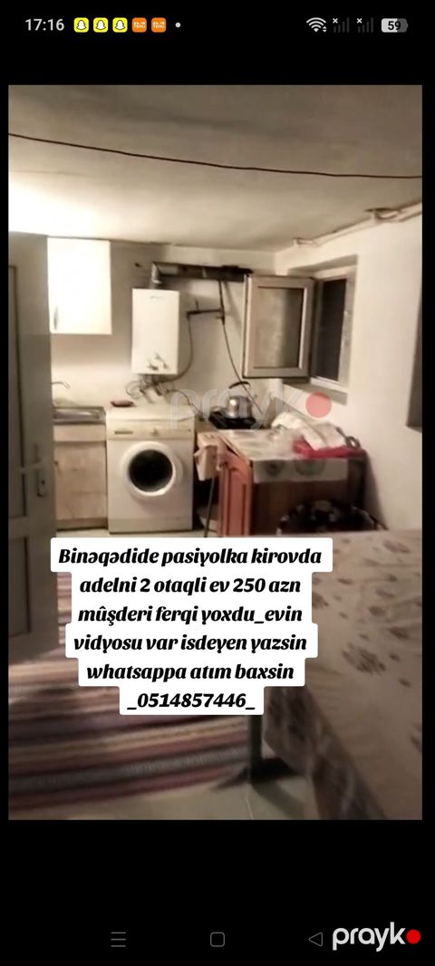 60 kv. m, 2 otaqlı, Kombi, Qaz, İşıq — Bakı