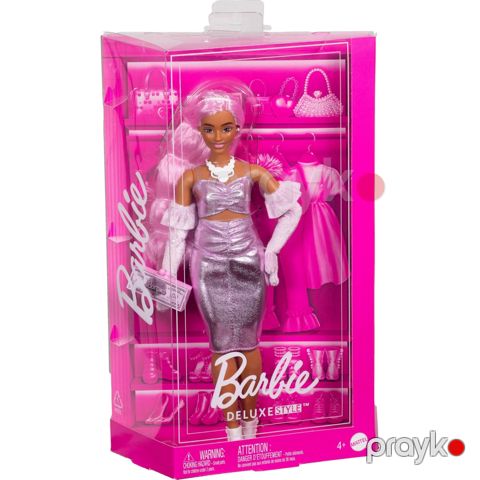 Kukla Mattel Barbie Deluxe Style, parlaq geyim və müasir aksessuarlar ilə, plastik - 00-00042510 — Bakı
