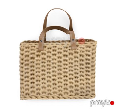 Saxlama üçün çanta Childhome 35×15×25 sm, rotanq, tutacaqlar ilə, Qəhvəyi — Bakı