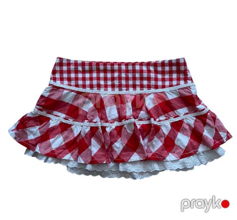 Mini ətək qadınlar üçün, parça/güpür, qırmızı, ölçü M — Bakı