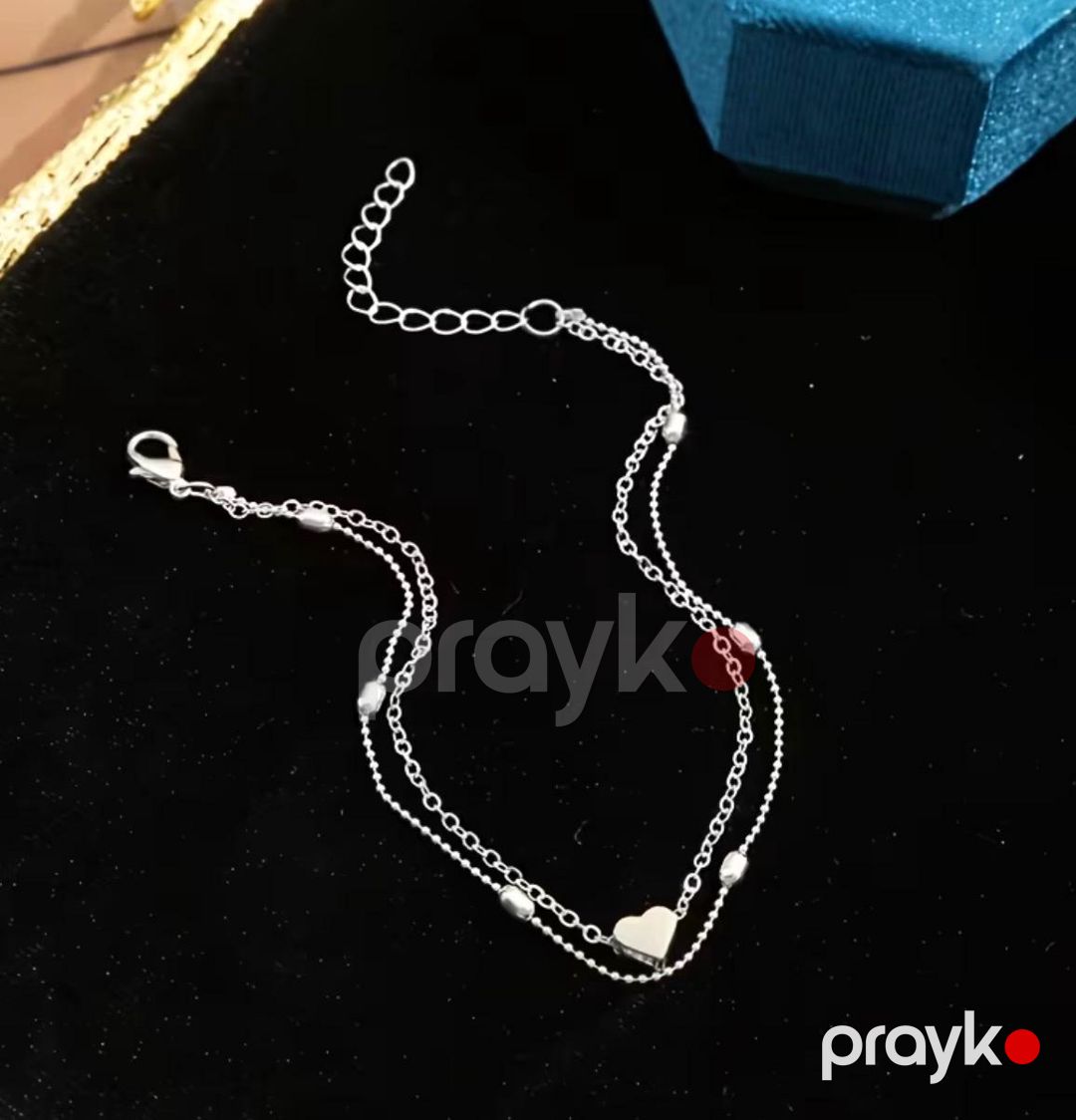 Ürək təsvirli gümüş bilərzik, ayaq üçün — Mallar, Bakı (2)