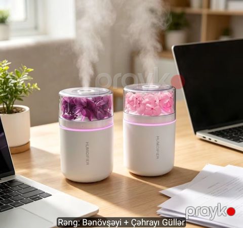 Diffuser. Su ilə işləyir. Həm otağı nəmləndirmək üçün istifədə olunur — Bakı