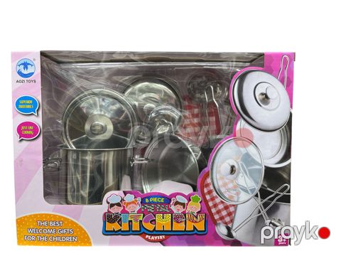 Oyuncaq qab dəsti Metal Kitchen, alüminium, gümüşü, 3+ yaş — Bakı