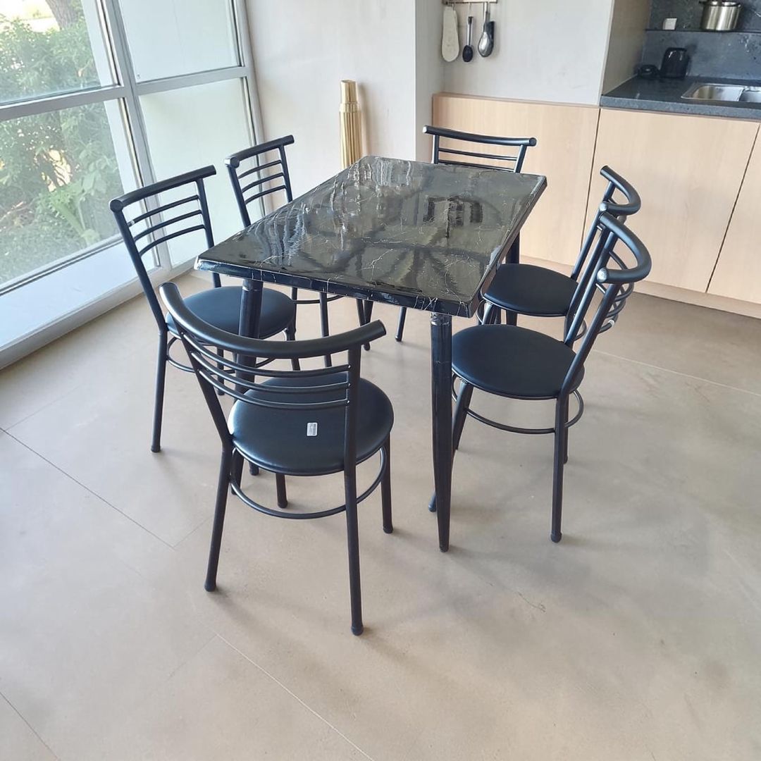 Masa və stul dəsti 4734, qara, 7 parça — Mallar, Bakı (3)
