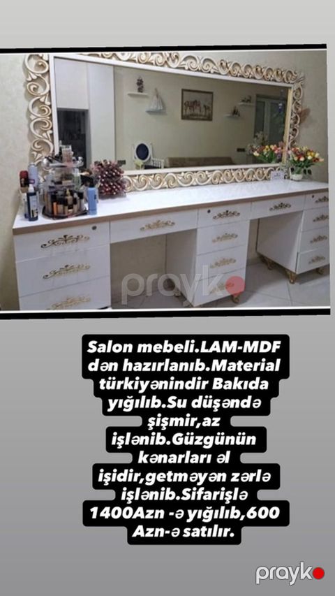 Salon mebeli – güzgülü makiyaj/iş masasının dəsti. Xüsusiyyətlər — Mehdiabad