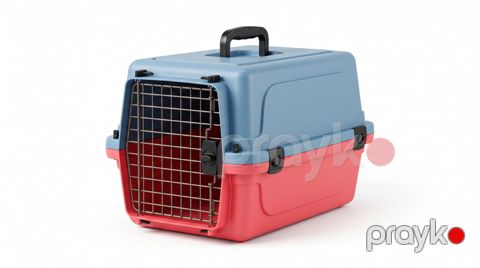 Pişiklər və itlər üçün daşıma çantası, plastik, mavi/qırmızı, 30x32 sm — Bakı