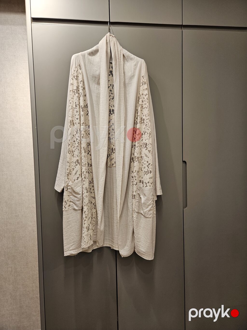 Bej rəngli açıq kardiqan/kimono - Üst geyimi, sərbəst kəsim - Rəng — Coqlar və zaqetlər, Bakı (2)
