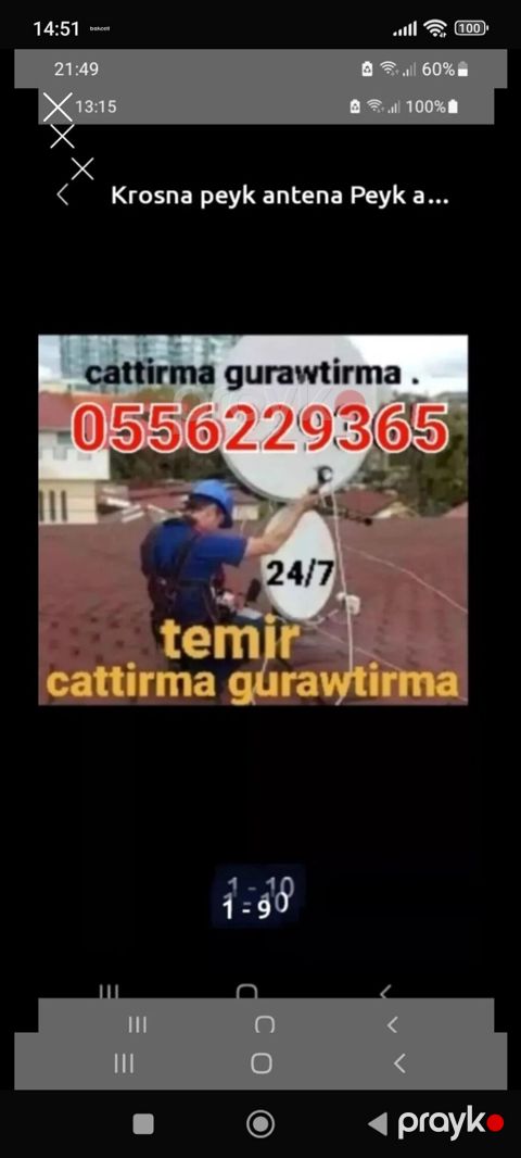 Peyk antenalarının quraşdırılması Quraşdırılma, Təmir, Tənzimlənmə Zəmanət — Bakı