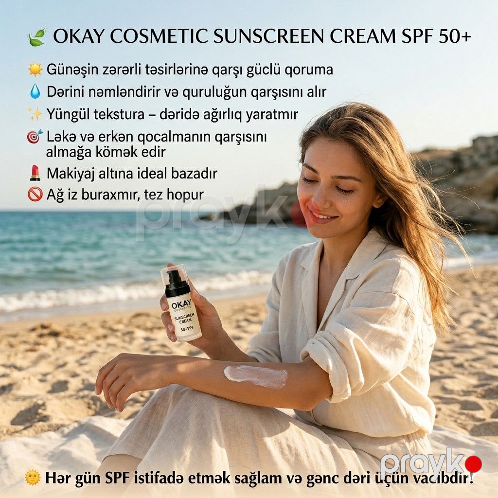 Günəşdən qoruyucu krem Okay Cosmetic SPF50, 50 ml — Mallar, Bakı (2)