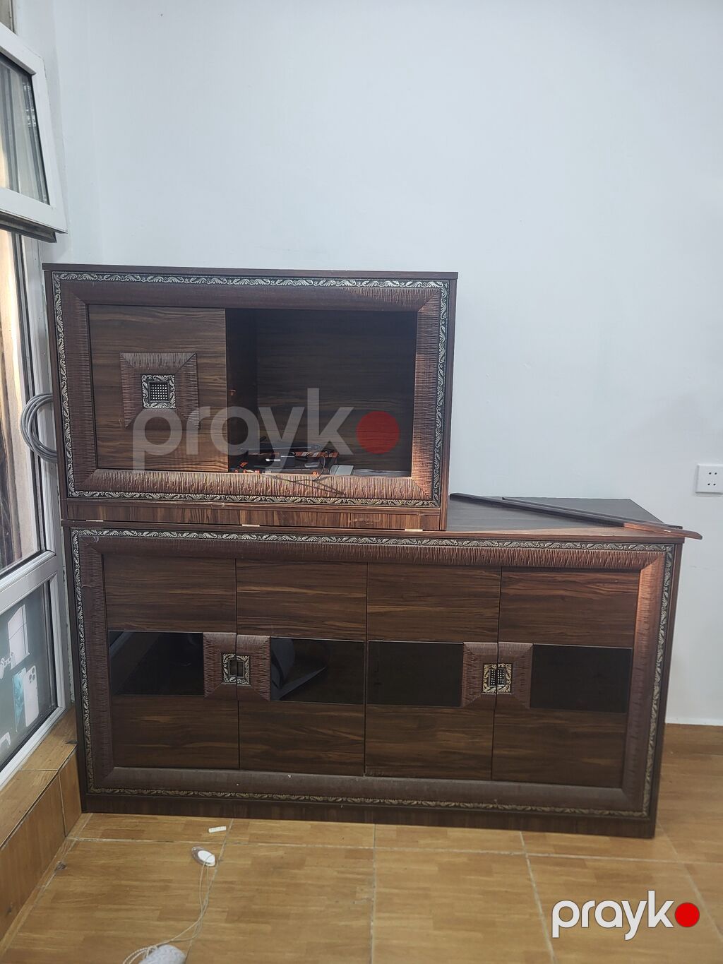 Klassik dizaynlı taxta bufet/vitrin dəsti - Material: ağac teksturalı — Şkaflar, Bakı (4)