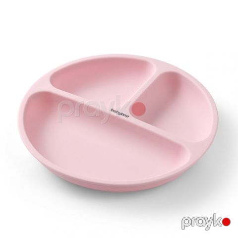 Uşaq boşqabı Babyono 1482/02, 19.5x19.5x3 sm, yapışqan ilə, çəhrayı — Bakı