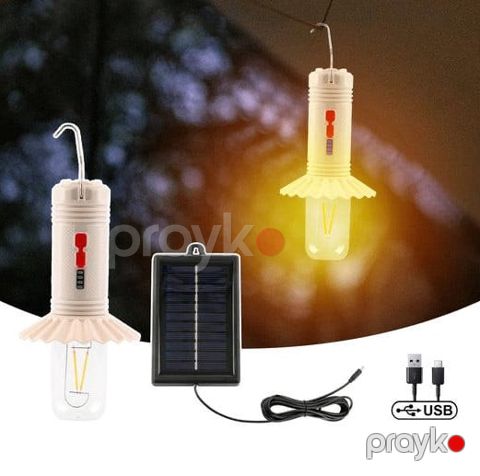 Portativ düşərgə fənəri, günəş LED lampaları, USB şarj edilə bilən, yüksək lümenli - prl_991108 — Bakı