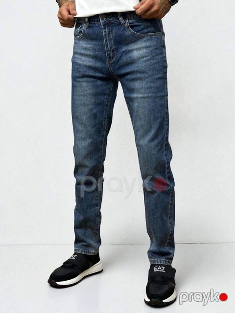 Kişilər üçün dar cins TCS 2236, göy, pambıq, ölçü 34 — Bakı