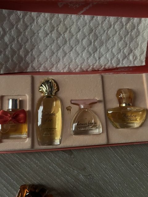 “Les Parfums de France” mini ətir dəsti Qutu məzmunu (Eau de Parfum — Парфюмерия