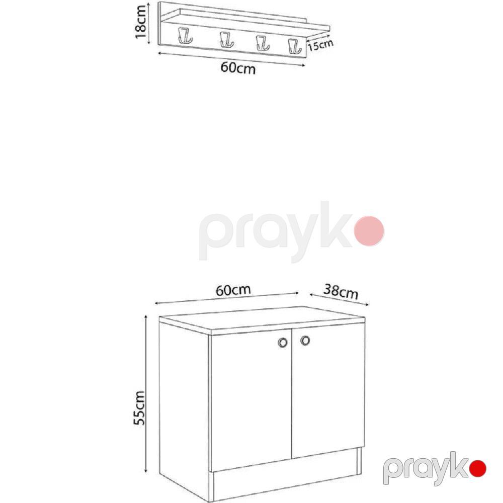 Komod 13900531, LDSP/laminat, antrasit, 55x38x60 sm — Mallar, Bakı (3)