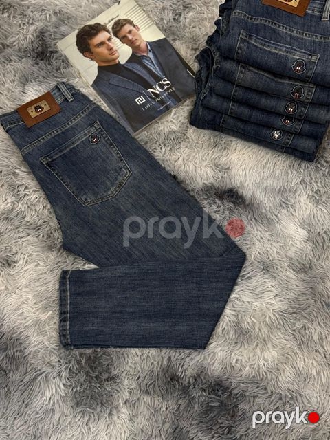 Kişilər üçün düz cins SN-7881, göy, pambıq, ölçü 31 — Bakı