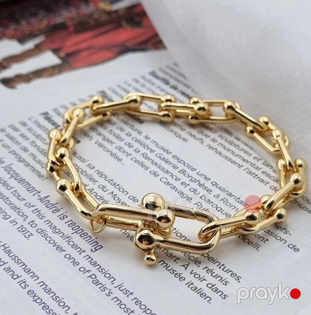 Qolbaq zəncir 24K qızıl örtüklü polad, qızılı, 18.5 sm — Mallar, Bakı (2)