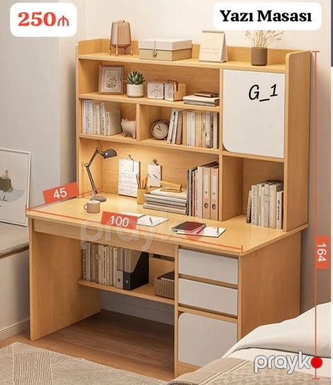 Yazı masası – çoxfunksiyalı rəfli model Ölçülər: - En: 100 sm — Bakı