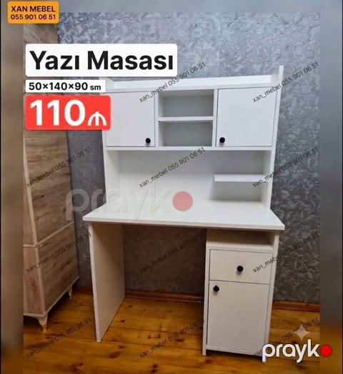 Düz masa, Stulsuz, Polkalı, Siyirməli, Sadə laminat — Bakı