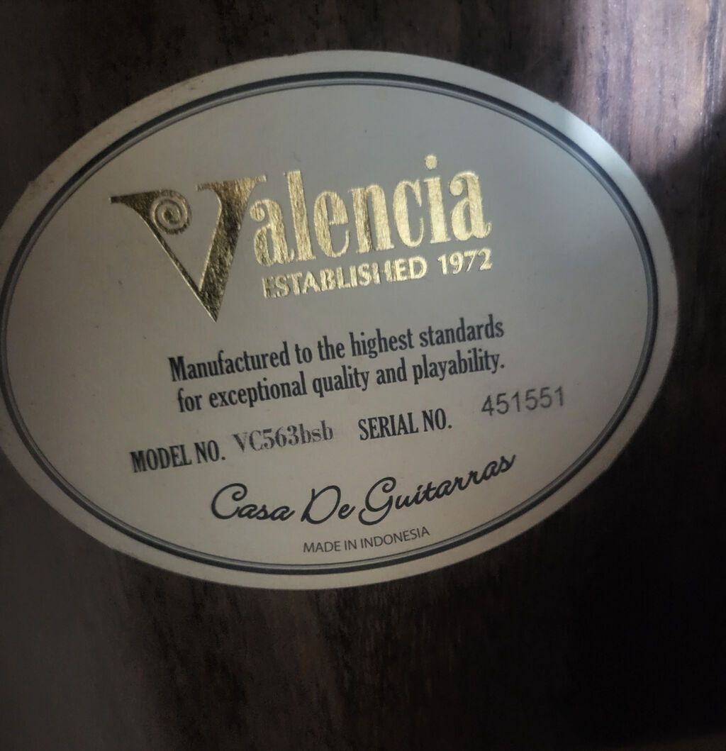 Valencia klassik gitara – model VC563BSB (Made in Indonesia), seriya — Gitarlar və digər simli alətlər, Bakı (2)
