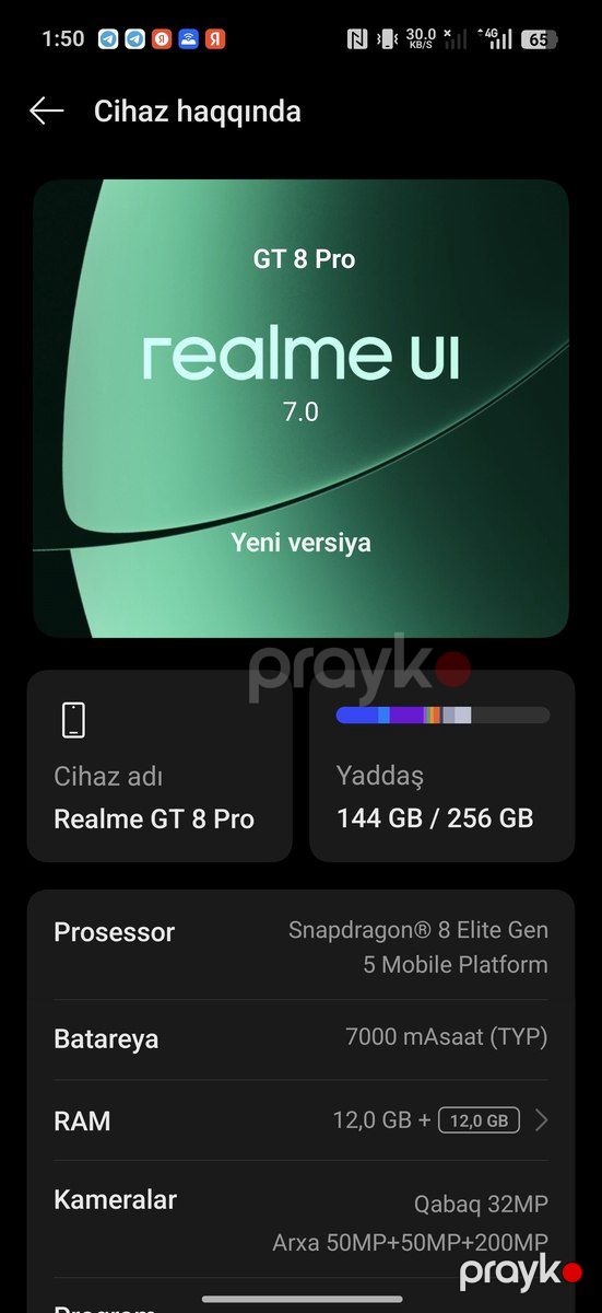 Realme GT 8 Pro Urban Blue 256GB/12GB — Smartfonlar, Şamaxı (5)