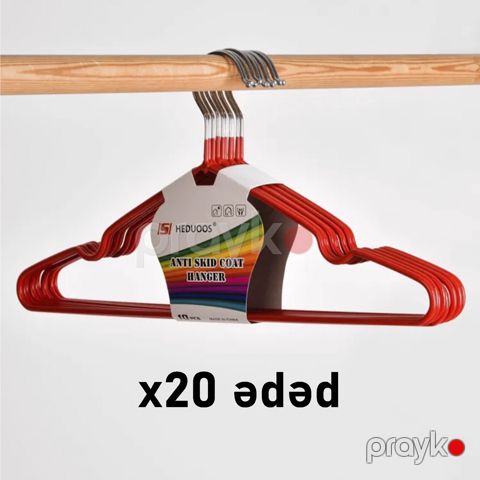 Asılqan dəsti HangM2005, qalın metal, qırmızı, 20 əd — Bakı